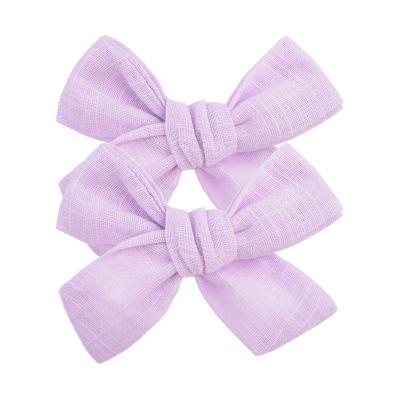 China Decorative Baby Style Bow Hair Clip Color American Pure Cotton Children's Decorative Hair Clip Wholesale for sale