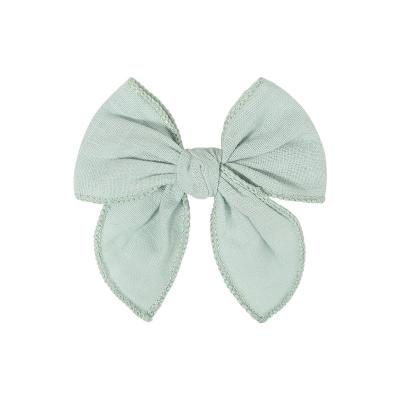 China New decoration children's bow hair clip solid color handwork cloth baby headdress hair clip wholesale for sale