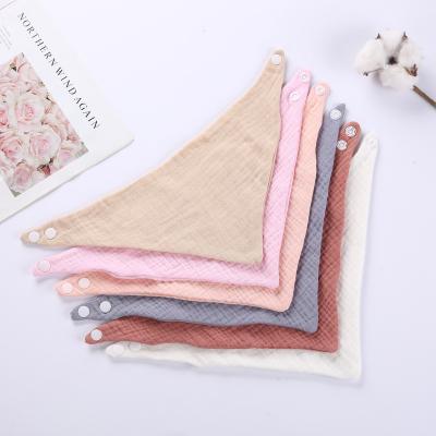 China New Cotton Ins Baby Brooch Adjustable Baby Cotton Zou Cloth Solid Color Triangle Towel Anti-vomiting Milk Bib Bib for sale