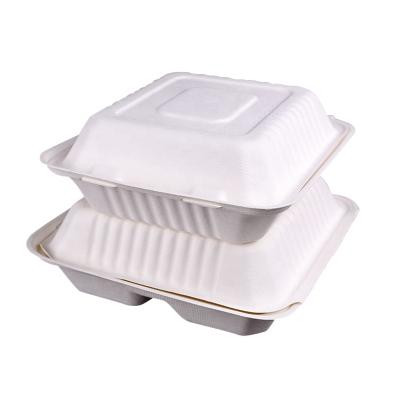 China Factory Price Disposable OEM Accept 600ml Biodegradable Clamshell Box Burger Box Clamshell Box for sale