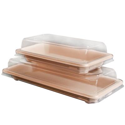 China New Promotion Customization Customization Takeout Pratos Disposable Platos Serving Trays Bagasse Sushi Tray for sale