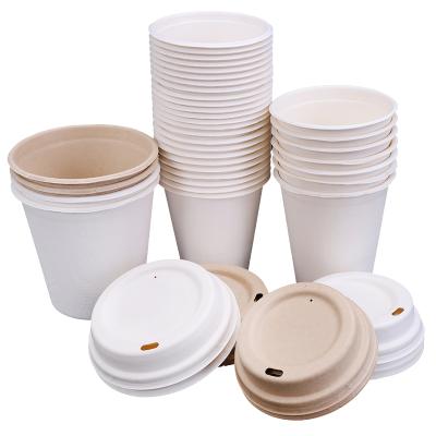 China Modern customized logo tazas caliber bebidas vasos desechables cups coffe smoothie bagasse mugs for sale