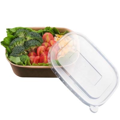 China New Design Foods Kraft Paper Food Container With Lid Rectangle Paper Food Container for sale