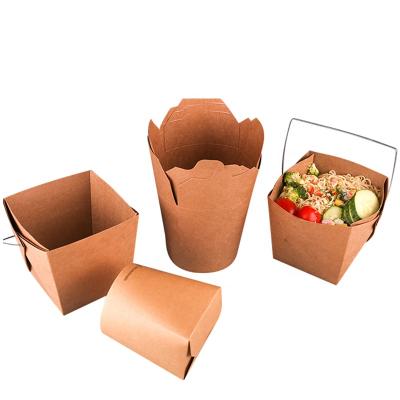 China Disposable Custom Logo Printed Different Capacity Paper Noodle Box Packaging for sale