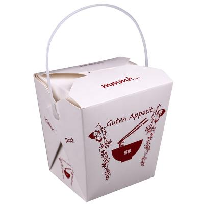 China Disposable Food Grade Custom With Handle Chinese Square Noodle Box for sale