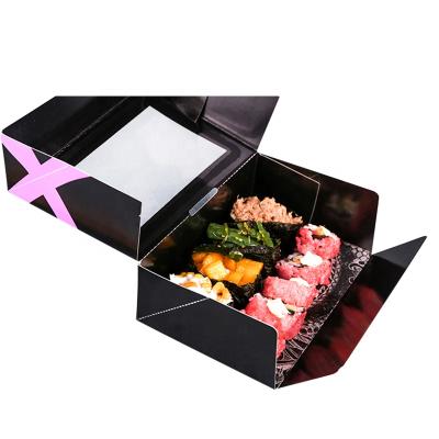 China Hot Sale 100%Full Free Sample Hot Rectangle Biodegradable Sushi Food Box Packaging Supplier In China for sale