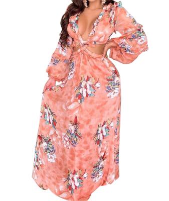 China Wholesale Sustainable Clothing Women's Evening Long Sleeve Floral Maxi Dresses CZ_726 for sale