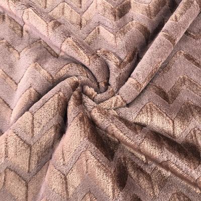 China Antistatic Polyester Zigzag Stripe Jacquard Flannel Fleece Fabric for sale