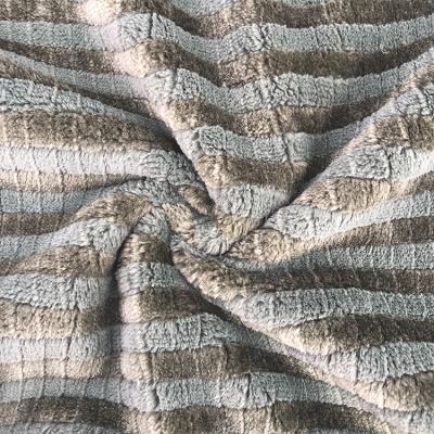 China Anti Static Upholstery Stripe Knitted Jacquard Fabric For Blanket Throw for sale