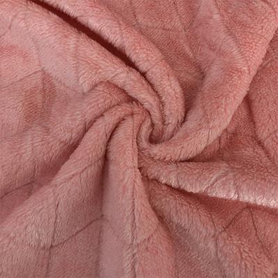 China Antistatic Jacquard Flannel 100% Polyester Texture Solid Fleece Fabric For Woven Covering & Bathrobe Printed 1000 Pcs/Color 58/60