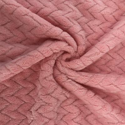 China Antistatic Waffle Jacquard Flannel Fleece Fabric For Baby Kid's Blanket Use for sale