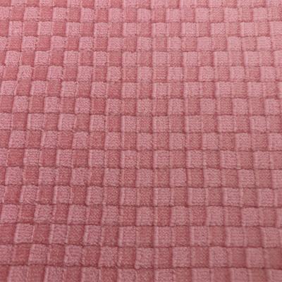 China Anti-static jacquard mahjong check embossed pineapple check flannel fleece fabric for bedding set wholesale for sale