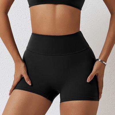 China Jin ammonia sanding High Waist Fitness No Awkwardness Thread Double sided Brushed Yoga Pants with Hip Lifting Tight Sports Shorts for sale