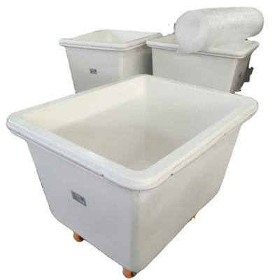 China Laundry Hotel Hospital Fiberglass Square Laundry Tub Cart Canvas Carts With Wheels for sale