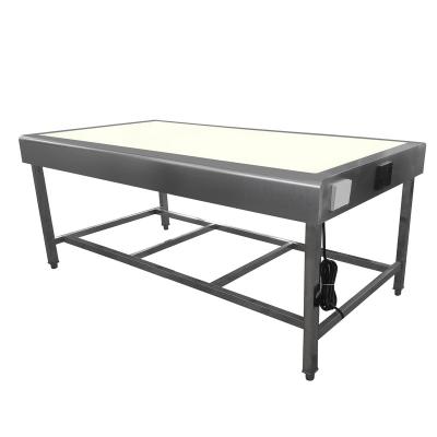 China Customized Modern Stainless Steel Lighted Canvas Inspection Table For Hospital Laundry for sale