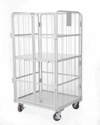 China Industrial Moving Cart Mesh Detachable Metal Galvanized Best Price Laundry Wire Cage Laundry Logistic Equipment for sale