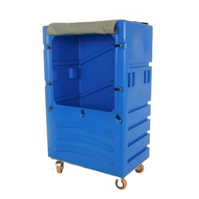 China High Quality Hotel Heavy Duty Commercial Bulk Laundry Hospital Cage Plastic Cage Trolley for sale