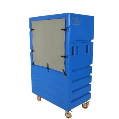 China China Factory Made Durable Hotel Laundry Plastic Pulley Utility Laundry Carts With Wheels For Storage Porters for sale