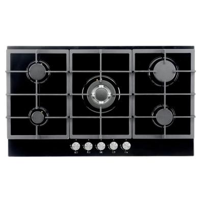 China Hotel Gas Hob Gas Cookers Cooktop 5 Burner Kitchen Electric Built-in Gas Stove For Home for sale