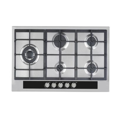 China Hotel Home Appliance Cooktops 5 Burner Gas Hob Stainless Steel Gas Stove for sale