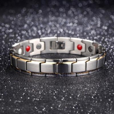 China Simplicity 316L Stainless Steel Blood Pressure Health Bracelet Magnetic Energy Bracelet Titanium Steel for sale