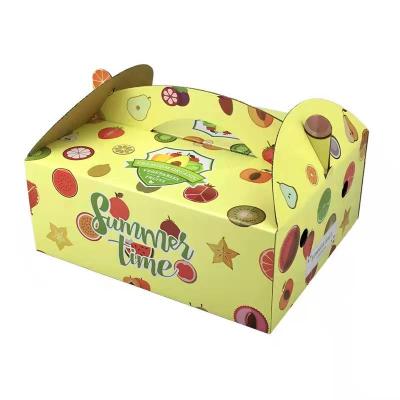 China Recyclable Wholesale Custom Disposable Packaging Color Printed Take Away Fruit Box for sale