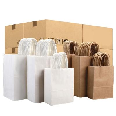 China Recycled Materials Wholesale Custom Logo Eco Friendly Brown Kraft Paper Bag for sale