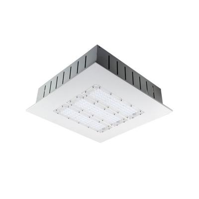 China Gas Station Energy Saving Ip65 50w 100w 150w 200w Outdoor Waterproof Aluminum Ceiling Recessed Outdoor Led Gas Station Canopy Light for sale