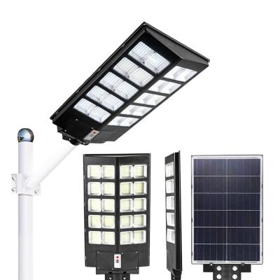 China ROAD All In One Outdoor Led Solar Street Light With Radar Detector 60w Led Solar Road Lamp With Light Pole for sale