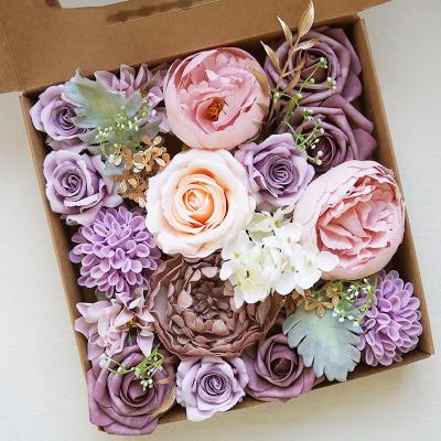 China Artificial Flower Real Touch Flower Artificial Flowers Purple Rose Plants And Flowers Hot Selling Artificial Silk Silk Jewelry for sale