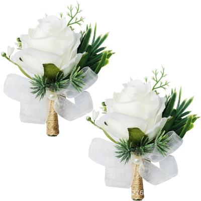 China Cheap Bouquet Artificial Flowers Silk Rose Flowers For Wedding Decorative Corsage And Wrist For Bride And Groom for sale