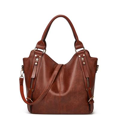 China PU Fashion Messenger Female Large Capacity Waterproof Leather Handbag Totes For Women Shoulder Bags for sale