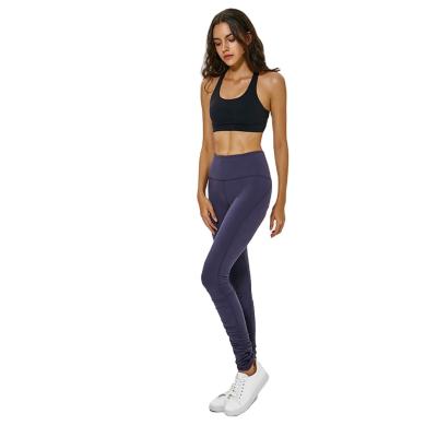 China 2021 Amazon Autumn Breathable Popular Yoga Pants Women's High Waist Fitness Elastic Waist Lifting Pleated Pants for sale