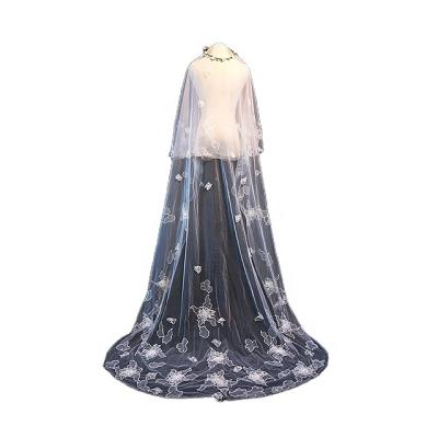 China Lace Edge Wedding Veil Hot Sale High Quality Bridal Veil Simple Premium Tulle Veil for sale