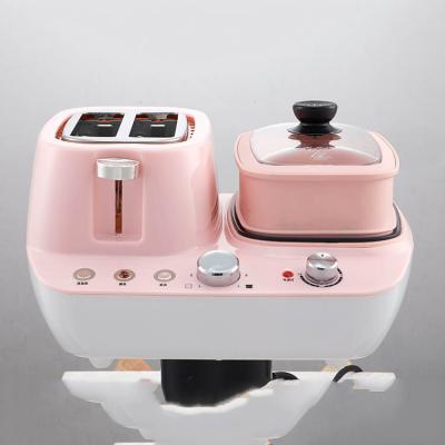 China Household Multi Function Breakfast Maker 3 In 1 Machine With Toast Oven Coffee Pot Pan for sale