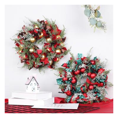 China Amazon New Hot Sale 2021 Plastic Christmas Garland With Balls Decoration And Ribbon Wholesale Plastic Christmas Braids PE Garland for sale