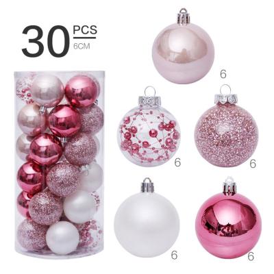 China 2022 New PET Ball 6cm Large Christmas Tree Sublimation Package PET Plastic Ball Set Clear Transparent Decoration Christmas for sale