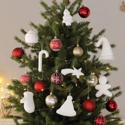 China 2022 New Christmas Decoration Factory Direct Sale White Christmas Foam Ball Ornaments For Christmas Tree Decoration for sale