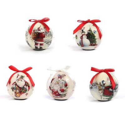 China Chirstmas Decor 8cm Christmas Ball With Snowman Nose Light Glue Round Ball Cartoon Shape Cute Crystal Christmas Tree Decoration Kids Gift for sale