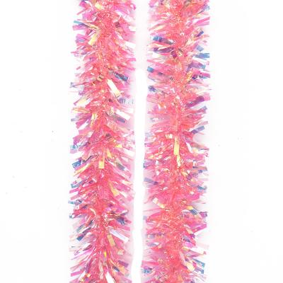 China Wholesale Promotional Multi Colored PET Tinsel Garland 200cm Long For Christmas Tree Decor Wedding Party Holiday Wrapped Decoration for sale