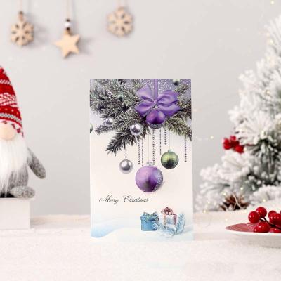 China Promotional Christmas Greeting Card Manufacturer Custom Hand Writing 3D Christmas Greeting Paper Card For Holiday Blessing With Envelopes Set for sale