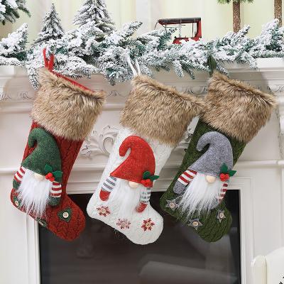 China 2021 Non-Woven Fabric Christmas Stocking Christmas Stocking Decorations Supply Christmas Stocking Ornaments Kids Xmas Eve Gift Bag Decoration for sale