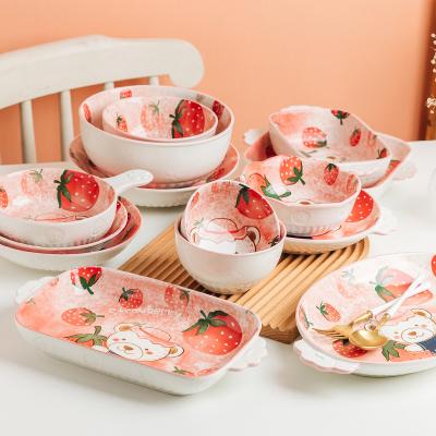 China New Arrival Jade-CER Sustainable Dinnerware Set Dishes And Bowl Dish Cartoon Design for sale