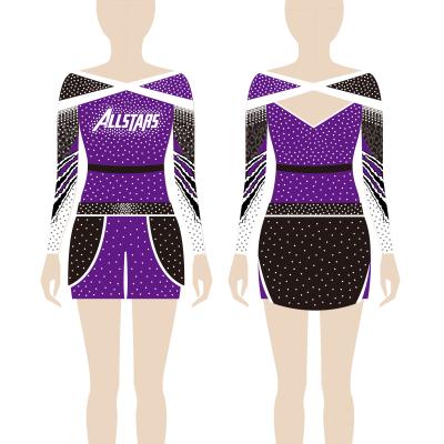 China Hot Sale Spandex/Polyester Girls Cheer Crop Skirt Cheer Uniforms Girls Compression Top Pleated Clothing for sale