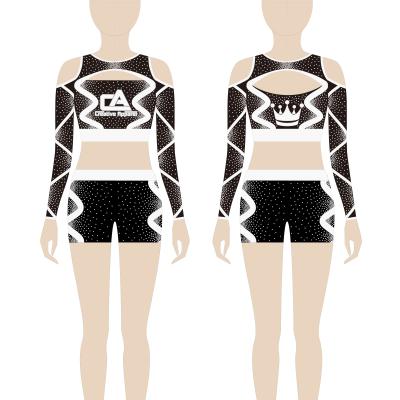 China Spandex / Polyester Crop Cheer Uniforms Custom Cheerleading Top Practice for sale