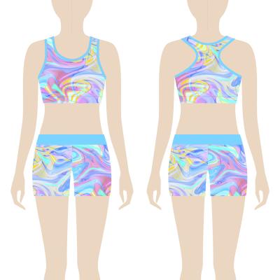 China Spandex/Polyester Sublimation Team Girls Dance Practice Wear Fake for sale