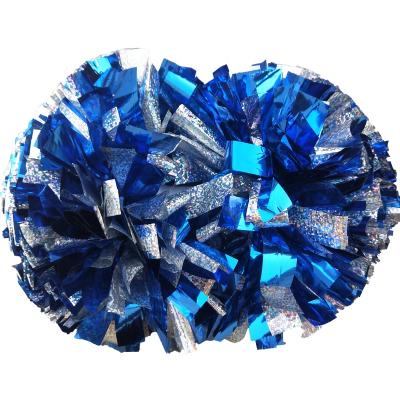 China Two Different Color Two Key Heads Metallic Handheld Cheerleading Pom Poms for sale