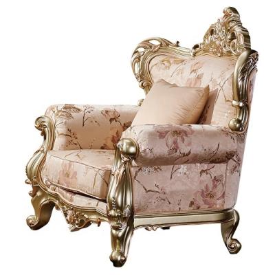 China Antique Wood Classic Style Handcrafted Carved Elegant Sofa Set For Living Room Carved Wood Golden Sofa In Italian Style for sale