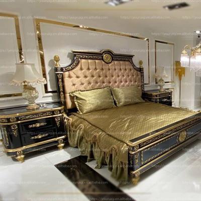 China EUROPEAN Bed Piece Sets King Size Bedroom Set Bedroom Furniture Solid Wood Bed Frame for sale