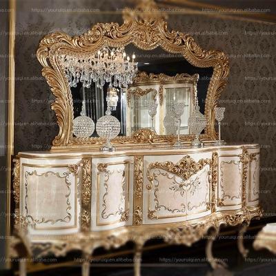 China Other European Style Dining Room Furniture Carved Luxury Sideboard Cabinet for sale